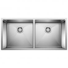 Blanco 516219 - Precision R10 37'' 50/50 Double Bowl Undermount Stainless Steel Kitchen Sink