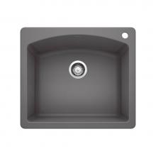 Blanco 441463 - Diamond SILGRANIT 25'' Single Bowl Dual Mount Kitchen Sink - Cinder