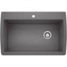 Blanco 441467 - Diamond SILGRANIT 33.5'' Super Single Dual Mount Kitchen Sink - Cinder