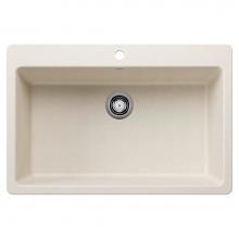 Blanco 443201 - Liven SILGRANIT 33'' Super Single Dual Mount Kitchen Sink - Soft White