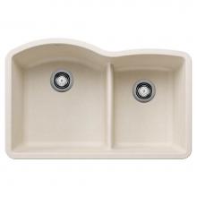 Blanco 443065 - Diamond SILGRANIT 32'' 60/40 Double Bowl Undermount Kitchen Sink with Low Divide - Soft