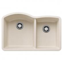 Blanco 443064 - Diamond SILGRANIT 32'' 60/40 Double Bowl Undermount Kitchen Sink - Soft White