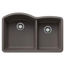 Blanco 443101 - Diamond SILGRANIT 32'' 60/40 Double Bowl Undermount Kitchen Sink - Volcano Gray