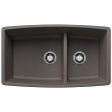 Blanco 443125 - Performa SILGRANIT 33'' 60/40 Double Bowl Undermount Kitchen Sink with Low Divide - Volc