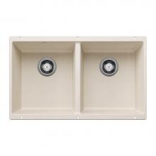 Blanco 527401 - Precis SILGRANIT 29'' 50/50 Double Bowl Undermount Kitchen Sink - Soft White