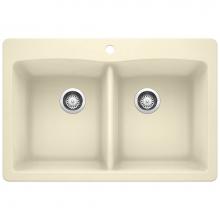 Blanco 440222 - Diamond Equal Double Dual Mount - Biscuit