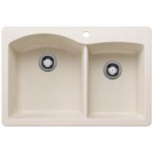 Blanco 443063 - Diamond SILGRANIT 33'' 60/40 Double Bowl Dual Mount Kitchen Sink - Soft White