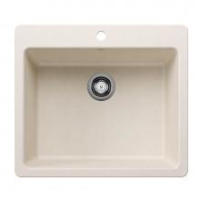 Blanco 443225 - Liven SILGRANIT 25'' Single Bowl Dual Mount Kitchen Sink - Soft White