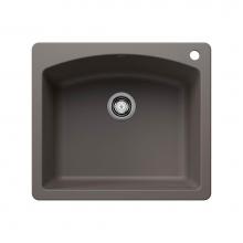 Blanco 443097 - Diamond SILGRANIT 25'' Single Bowl Dual Mount Kitchen Sink - Volcano Gray
