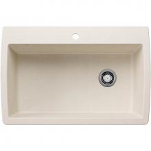 Blanco 443072 - Diamond SILGRANIT 33.5'' Super Single Dual Mount Kitchen Sink - Soft White