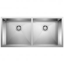 Blanco 516212 - Precision R0 37'' 50/50 Double Bowl Undermount Stainless Steel Kitchen Sink