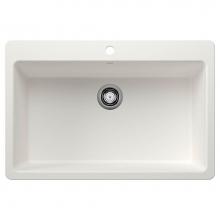 Blanco 443197 - Liven SILGRANIT 33'' Super Single Dual Mount Kitchen Sink - White