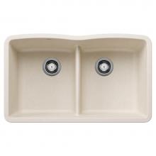 Blanco 443069 - Diamond SILGRANIT 32'' 50/50 Double Bowl Undermount Kitchen Sink with Low Divide - Soft