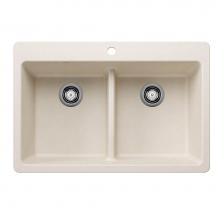 Blanco 443209 - Liven Equal Double Low Divide Dual Mount - Soft White