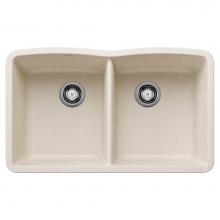 Blanco 443068 - Diamond SILGRANIT 32'' 50/50 Double Bowl Undermount Kitchen Sink - Soft White