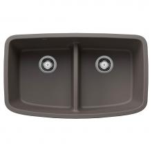 Blanco 443126 - Valea SILGRANIT 32'' 50/50 Double Bowl Undermount Kitchen Sink with Low Divide - Volcano