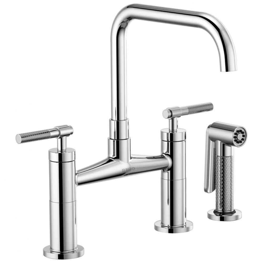 Litze® Bridge Faucet with Square Spout and Knurled Handle