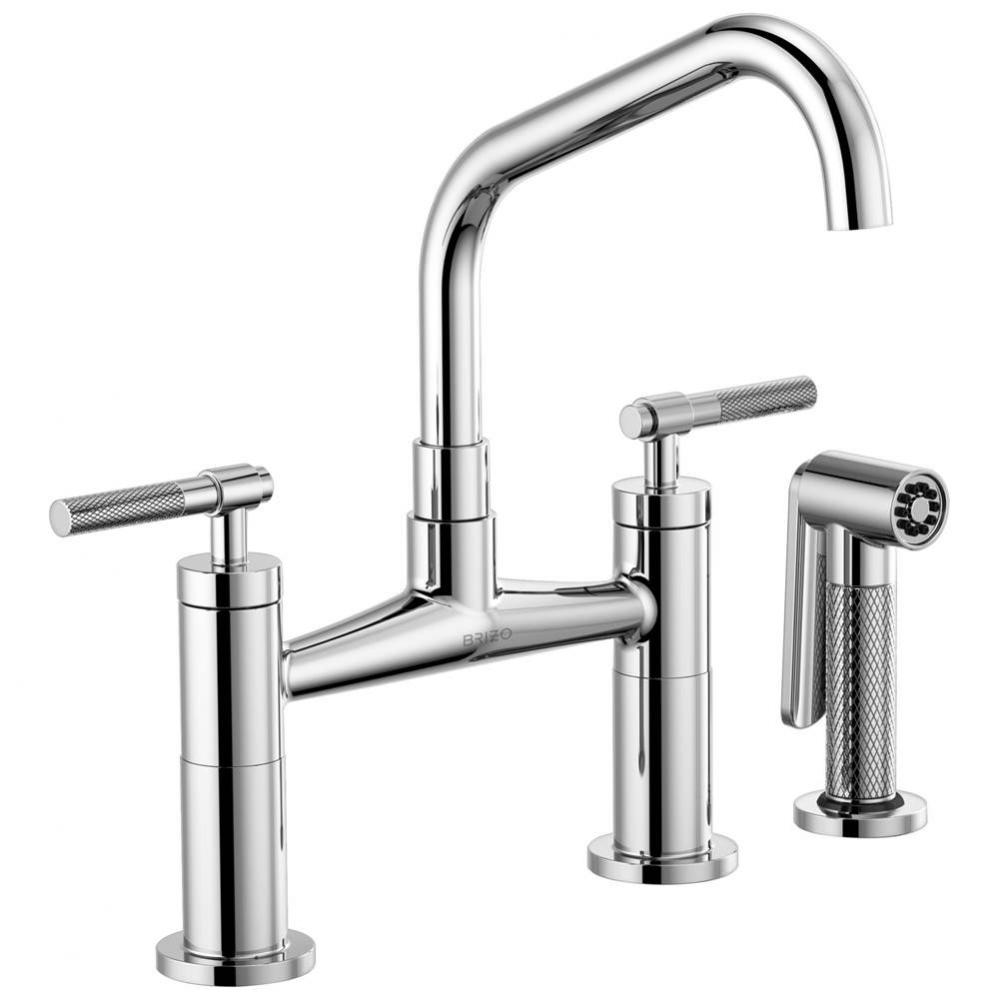 Litze® Bridge Faucet with Angled Spout and Knurled Handle
