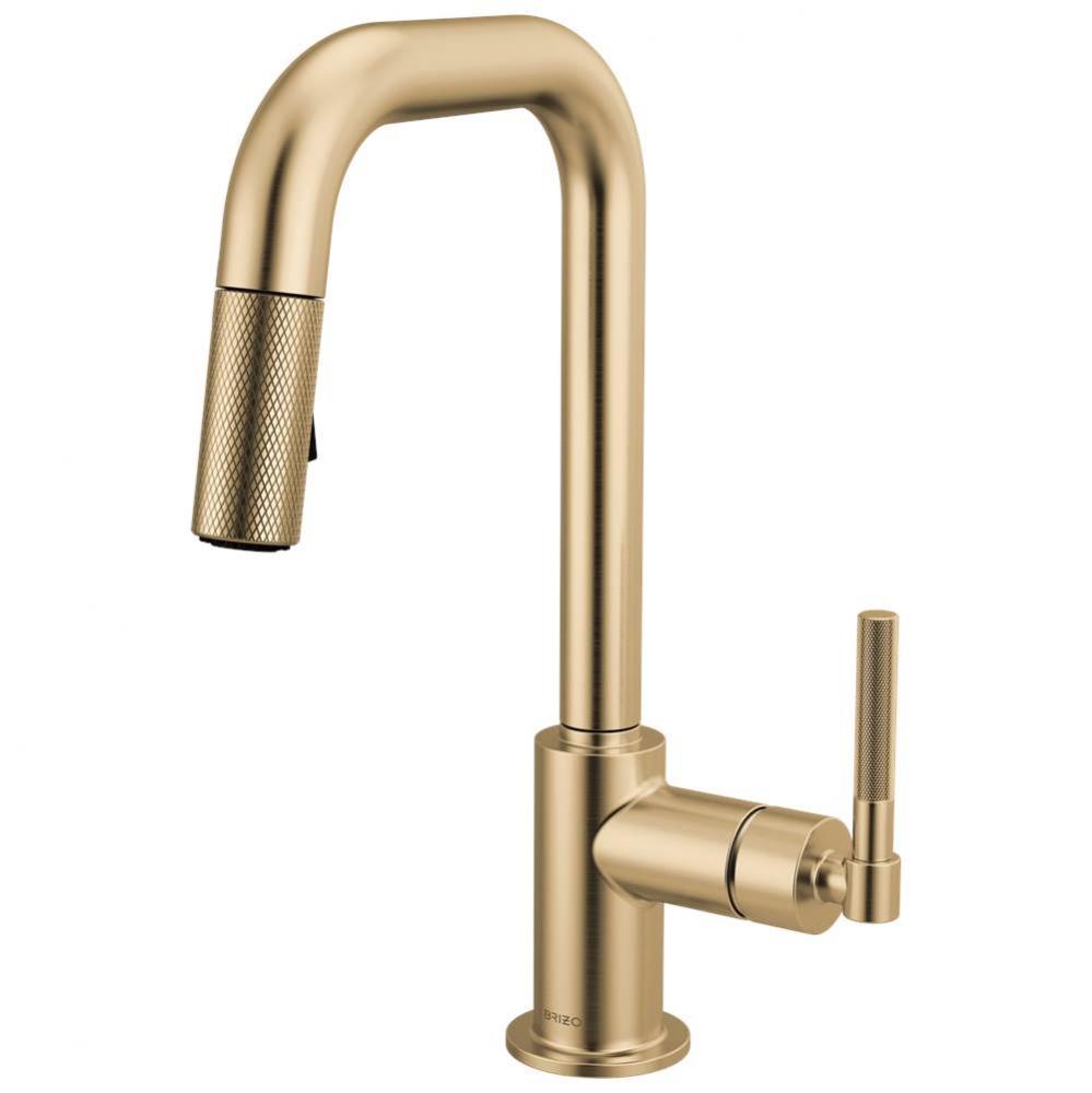 Litze® Pull-Down Prep Faucet with Square Spout - Knurled Handle