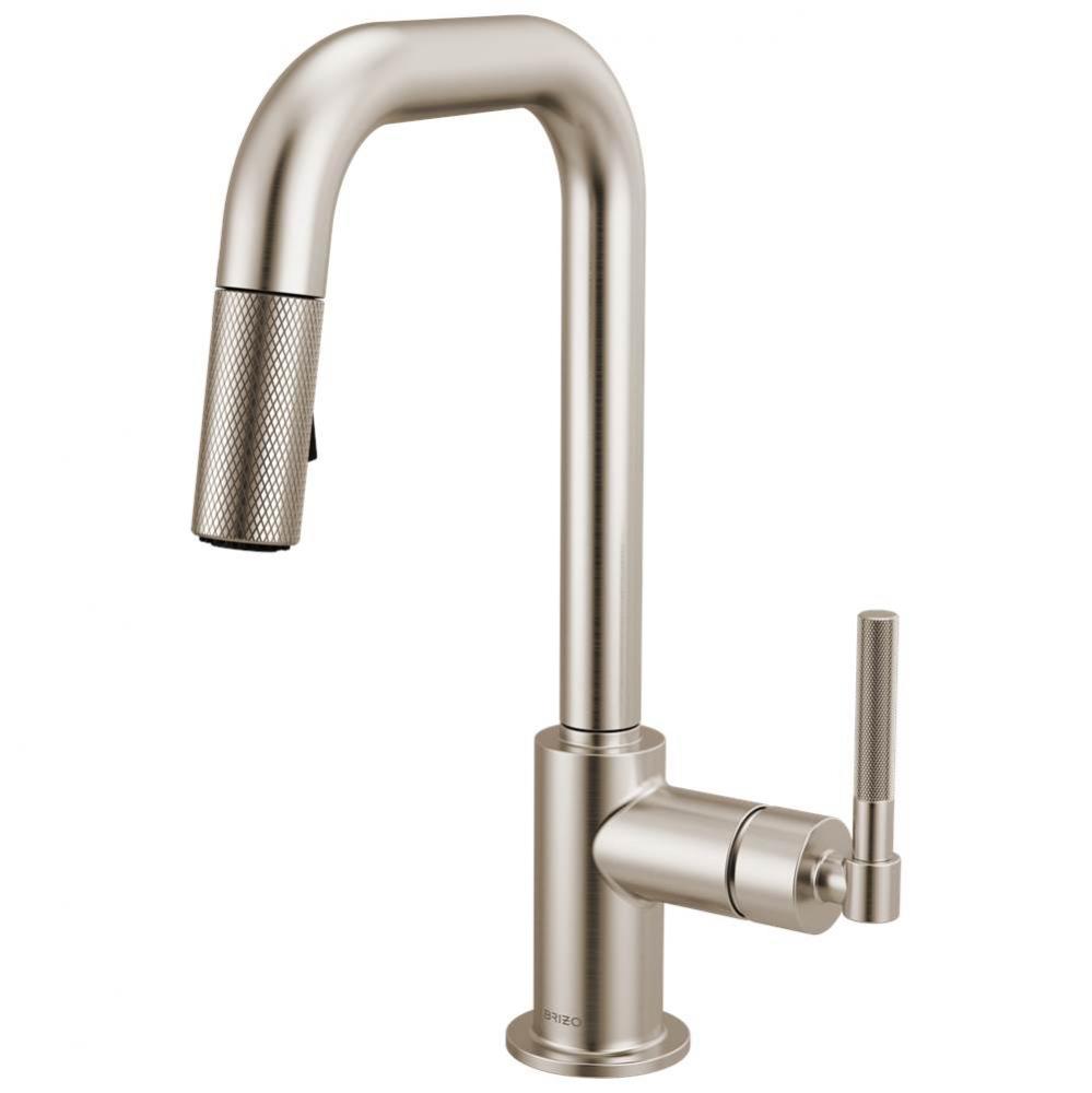 Litze® Pull-Down Prep Faucet with Square Spout - Knurled Handle