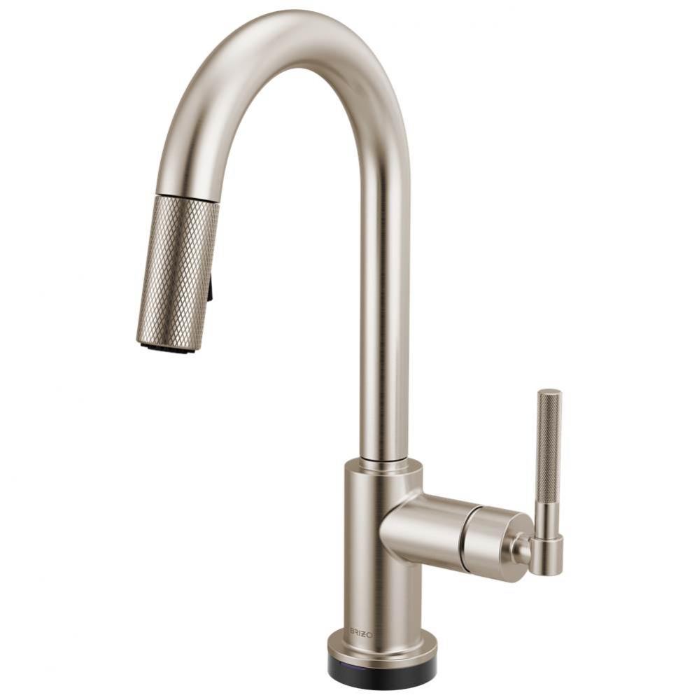 Litze® Smarttouch Pull-Down Prep Faucet with Arc Spout - Knurled Handle