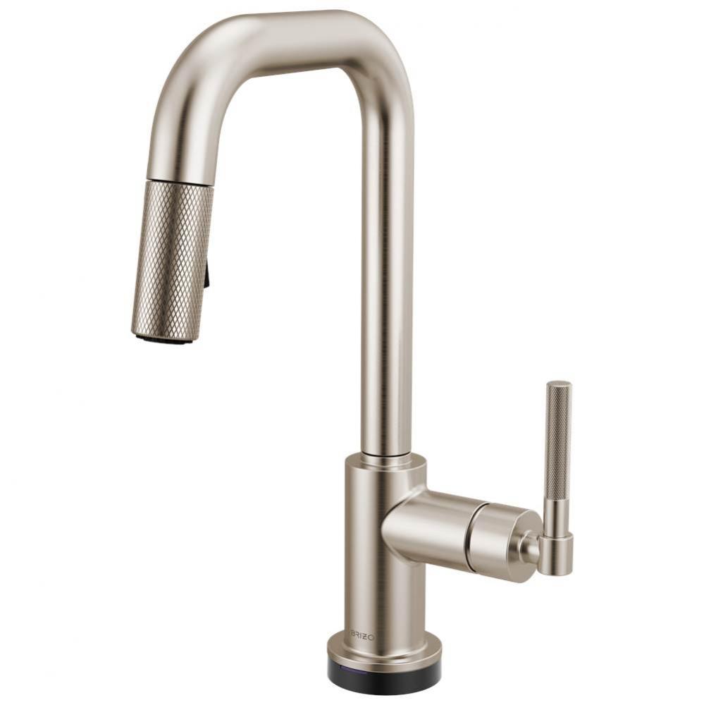 Litze® Smarttouch Pull-Down Prep Faucet with Square Spout - Knurled Handle