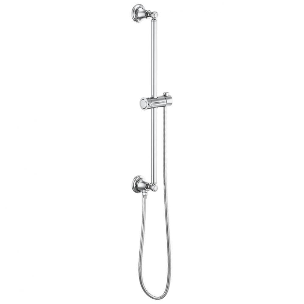 Universal Showering Classic Round Slide Bar With Hose