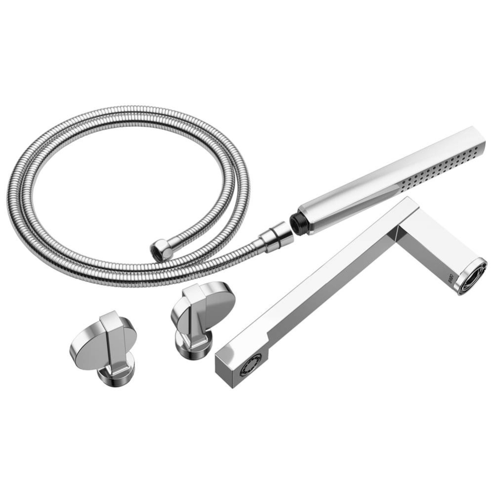 Two-Handle Tub Filler Trim Kit with Lunar Handles Polished Chrome