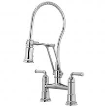 Brizo 62174LF-PC - Rook® Articulating Bridge Faucet with Finished Hose