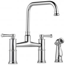 Brizo 62525LF-PC - Artesso® Bridge Faucet with Side Sprayer