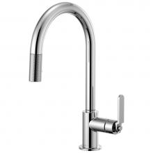Brizo 63044LF-PC - Litze® Pull-Down Faucet with Arc Spout and Industrial Handle