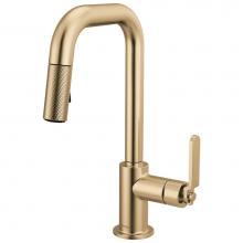 Brizo 63954LF-GL - Litze® Pull-Down Prep Faucet with Square Spout - Industrial Handle