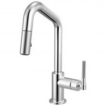 Brizo 63963LF-PC - Litze® Pull-Down Prep Faucet with Angle Spout - Knurled Handle