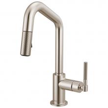 Brizo 63963LF-SS - Litze® Pull-Down Prep Faucet with Angle Spout - Knurled Handle