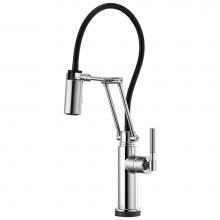 Brizo 64243LF-PC - Litze® SmartTouch® Articulating Kitchen Faucet with Knurled Handle