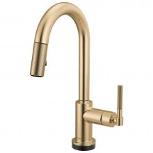 Brizo 64943LF-GL - Litze® Smarttouch Pull-Down Prep Faucet with Arc Spout - Knurled Handle