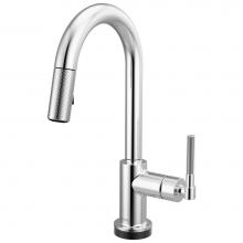 Brizo 64943LF-PC - Litze® Smarttouch Pull-Down Prep Faucet with Arc Spout - Knurled Handle