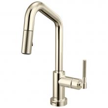 Brizo 64963LF-PN - Litze® Smarttouch Pull-Down Prep Faucet with Angle Spout - Knurled Handle