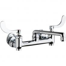 Chicago Faucets 640-S6E35-317YAB - SINK FAUCET, 8'' WALL W/ STOPS