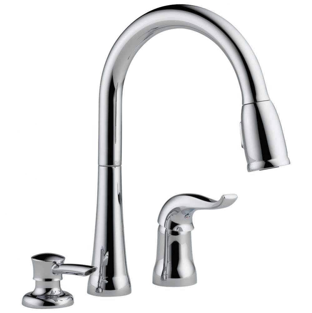 Kate® Single Handle Pull-Down Kitchen Faucet with Soap Dispenser