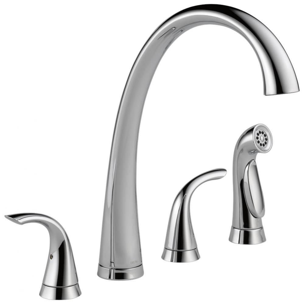 Pilar® Two Handle Widespread Kitchen Faucet with Spray