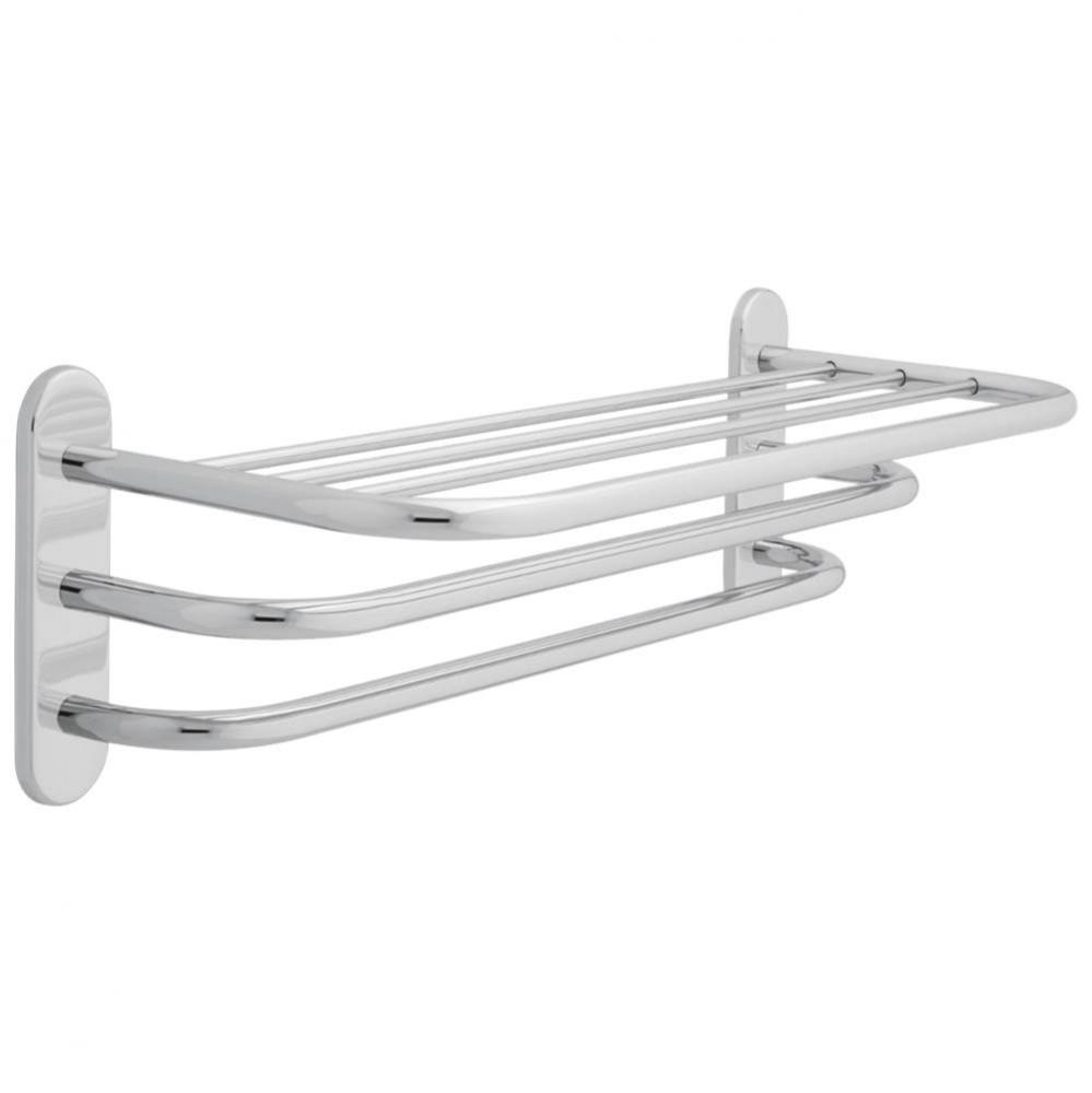 Other 24'' Brass Towel Shelf with Two Bars, Concealed Mounting