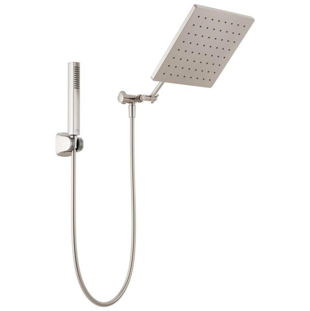 Universal Showering Components 10 inch Raincan Shower Head & Hand Held Combo with Adjustable E