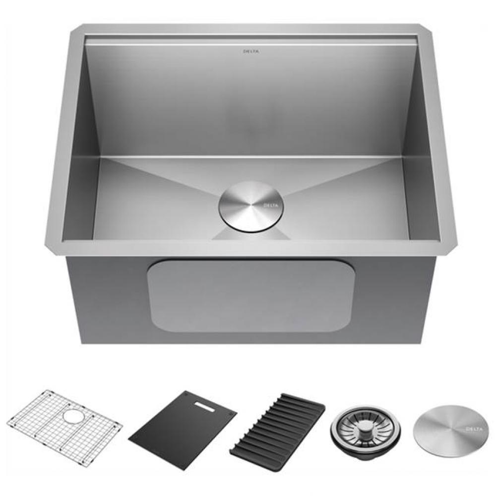 Rivet™ 24'' Workstation Laundry Utility Kitchen Sink Undermount 16 Gauge Stainless Ste