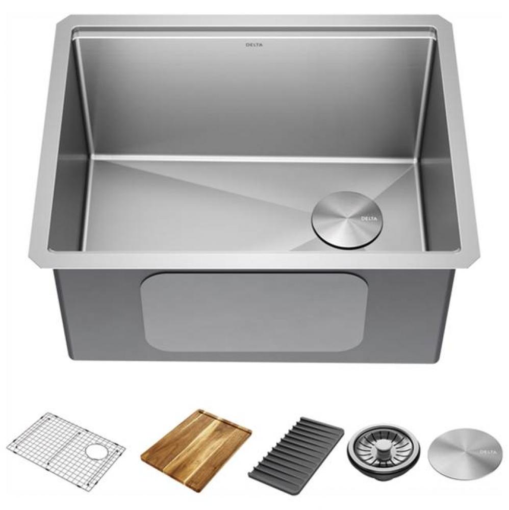 Lorelai™ 24'' Workstation Laundry Utility Kitchen Sink Undermount 16 Gauge Stainless S
