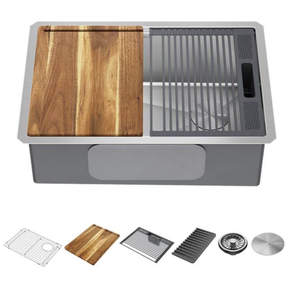 Lorelai™ 27'' Workstation Kitchen Sink Undermount 16 Gauge Stainless Steel Single Bowl