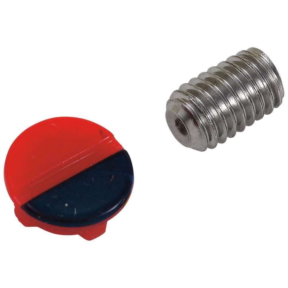 Other Handle Set Screw & Button - Red & Blue