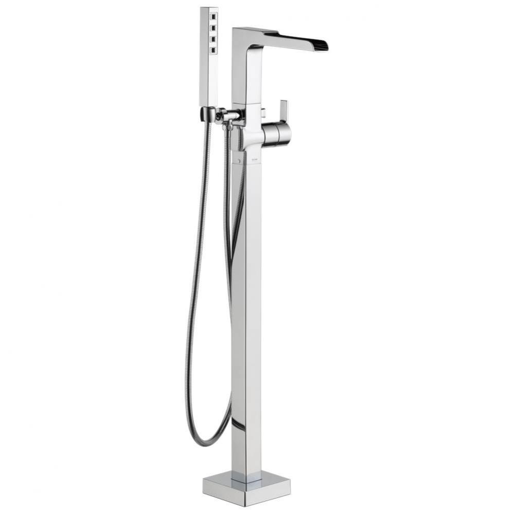 Ara® Single Handle Floor Mount Channel Spout Tub Filler Trim with Hand Shower