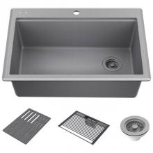 Delta Faucet 75A933-30S-DG - Everest™ 30'' Granite Composite Workstation Kitchen Sink Drop-In Top Mount Single Bowl