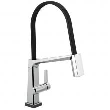 Delta Faucet 9693T-DST - Pivotal™ Single Handle Exposed Hose Kitchen Faucet with Touch<sub>2</sub>O Technolog